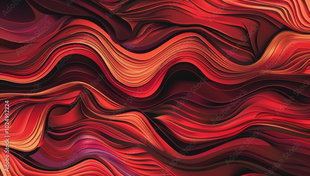 Poster red abstract background with waves and curves, dark colors. abstract grunge decorative red backgroun