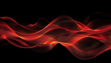 Red abstract background with waves and curves, dark colors. Abstract Grunge Decorative Red background