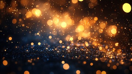 Obraz premium Blurry image of a dark background with gold lights