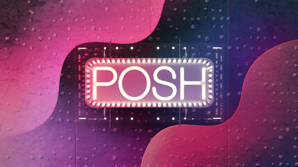 Neon sign with pink and blue background, stylish, modern, and luxurious, for fashion and lifestyle brands. 
