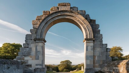 Obraz premium Gateway to Nature through Ancient Stone Archway.