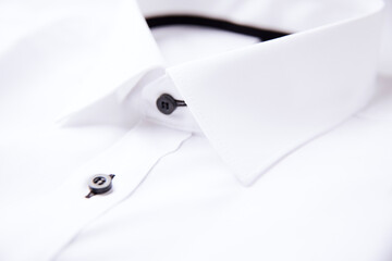 Close up of white Men's shirt.	