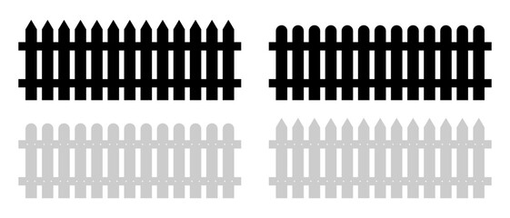 Two simplistic fence designs shown in black and gray