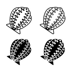 clip art of sea shell silhouette icon 