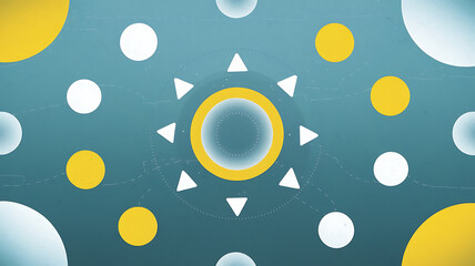 Abstract blue and yellow geometric shapes create a modern and minimalist design. 
