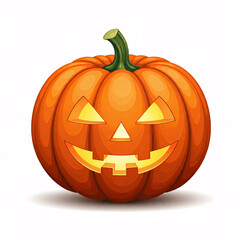 smiling halloween jack o lantern pumpkin illustration  isolated on white background