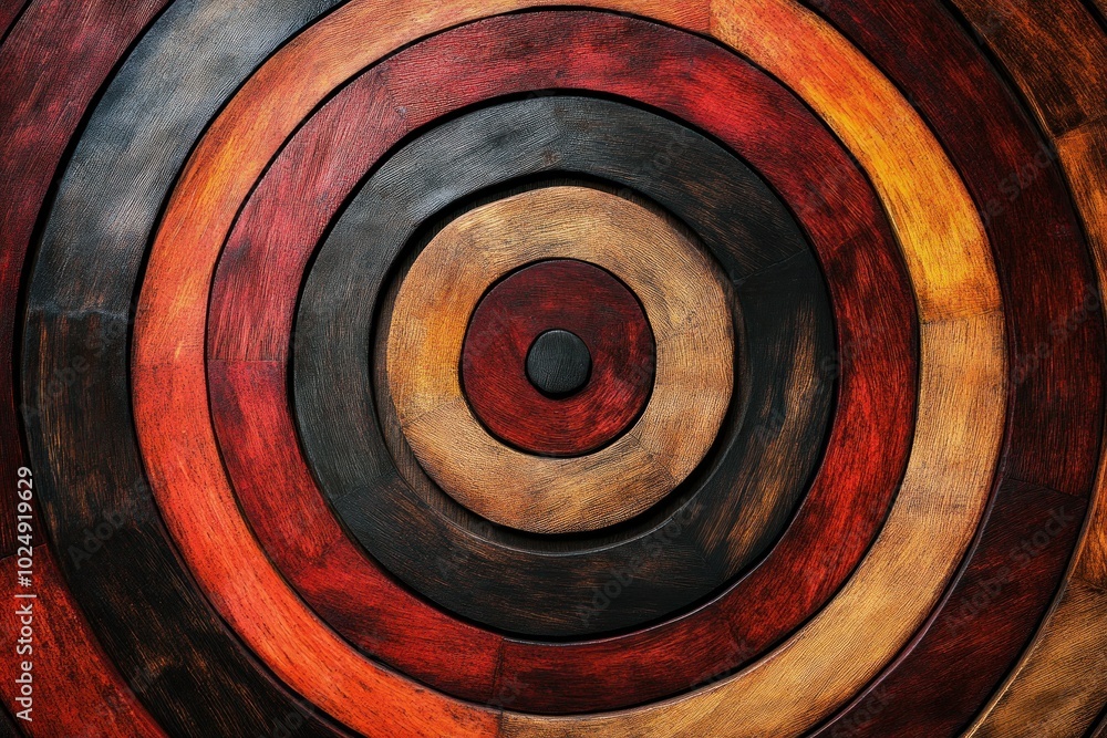 Poster captivating circular pattern in warm colors