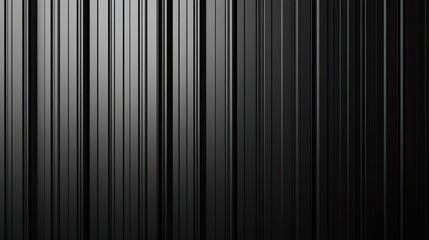 A sleek and minimalistic close-up of a dark, vertical corrugated metal surface with textured ridges. The even lighting emphasizes the industrial and modern aesthetic.