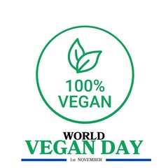 World vegan day. Happy world vegan day celebration. 