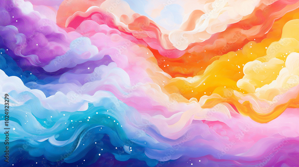 Poster manifest a visual crescendo of formless hues, pulsating in symphonic resonance. let chromatic whispe