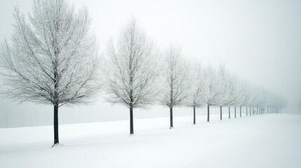 Obraz premium Frosty Trees in Winter Landscape