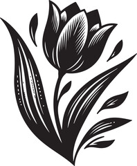 Tulip flower silhouette vector illustration