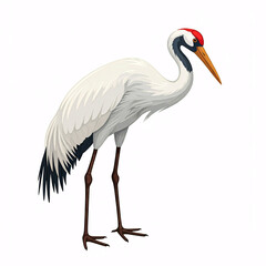 Obraz premium white crane bird illustration clipart isolated on white background