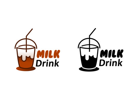 milk shake logo simple unique line