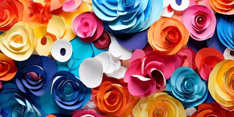 A colorful bouquet of paper flowers
