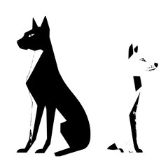 "Pet Silhouette Art with Decorative Details"

