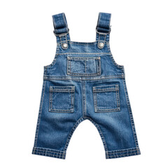 Denim overalls with adjustable straps and a front pocket, offering a laid-back, casual style. isolated on transparency background