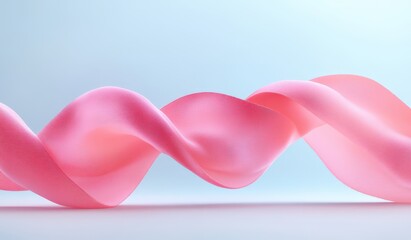 Vibrant pink ribbon flowing in the wind