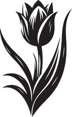 Tulip flower silhouette vector illustration