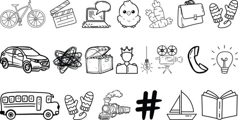 Doodle Icons set collection