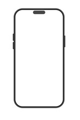 Smartphone with a blank screen on an empty background. Telecommunication, digital interaction, mobile applications.