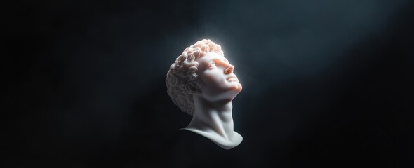 Serene marble sculpture of a pensive figure