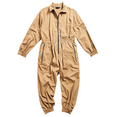 Naklejka premium Utility-style jumpsuit with a zip front, perfect for a modern and practical outfit. isolated on transparency background