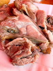 Close-up of juicy tender meat on a plate: mouthwatering culinary delight