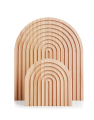 Two wooden decorative boards isolated on white