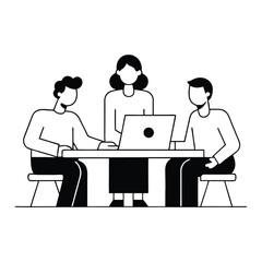 Team Collaboration Illustration for Business Analysis and Strategy Planning