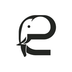Elephant E letter simple style logo design, Elephant E Letter Minimalist Logo, Modern Elephant E Logo Design