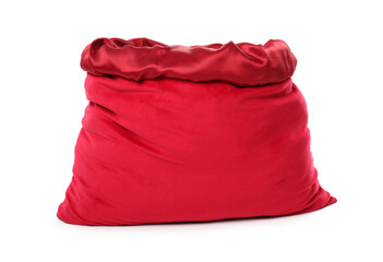 One red Santa's bag isolated on white
