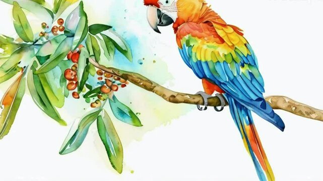 parrot on branch
