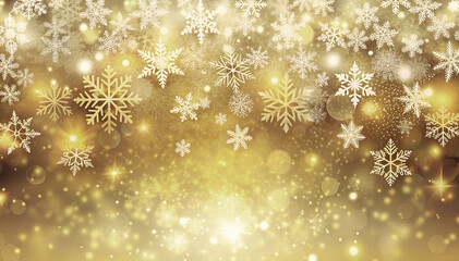 Christmas Festive white snowflakes on yellow Background, Xmas poster, banner, greeting cards