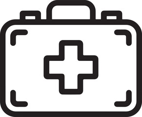 Obraz premium First Aid Kit outline Vector Icon.