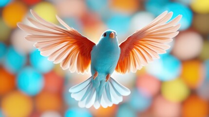 Vibrant Parrot with Outstretched Wings