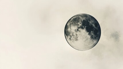 Naklejka premium Majestic Moon: A Celestial Wonder in the Cloudy Sky