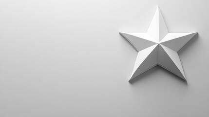Obraz premium Minimalist White Star Floating on Gray Background