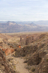 Lake Mohave slot canyon and hoodoo rock formations