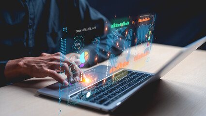 Businessman is calculating income and return on investment in percentage. Interest rate and dividend concept, income, return, retirement, compensation fund, investment, dividend tax. 