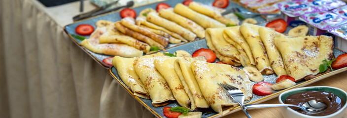 Hotel food, service industry concept