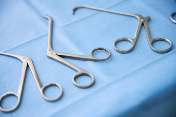 Fototapeta premium Set of special instruments is prepared for the operation