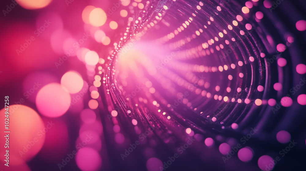 Poster a vibrant display of swirling lights and colors creating an abstract pattern in a digital space