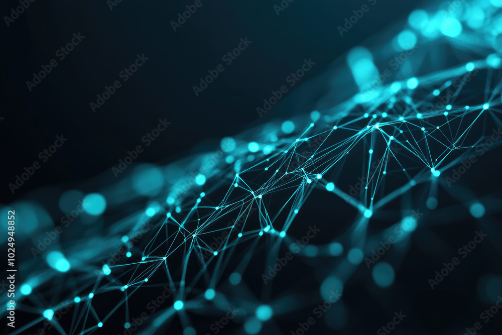 Aufkleber futuristic network connection, abstract design featuring interconnected dots and lines, symbolizing 