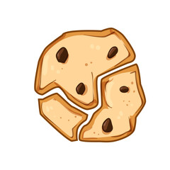 healthy oatmeal cookies cartoon. classic dessert, snack sweet, crunchy soft healthy oatmeal cookies sign. isolated symbol vector illustration