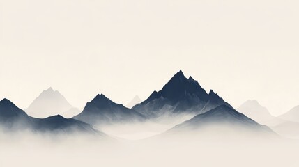Majestic Mountain Landscape in Misty Haze