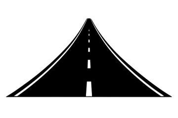 
Road icon, road silhouette vector, curved road, highway marking road black silhouette vector illustration
