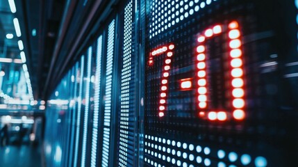 Obraz premium Dynamic digital scoreboard with bold 