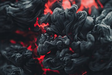 Dense, dark ink texture with heavy saturation, creating a bold, striking visual effect