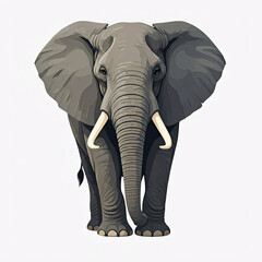 Obraz premium african elephant illustration with gray and white colors